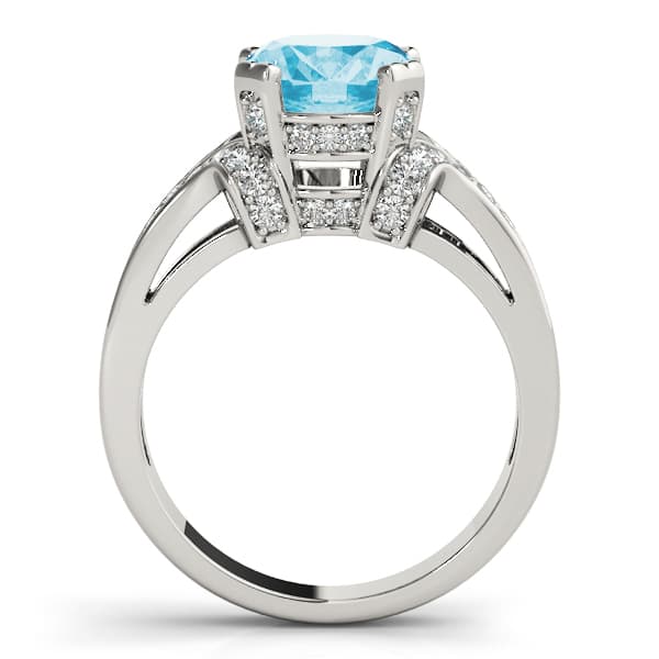 Oval Gemstone Ring (0.31 ct. tw.), Side view in white gold or platinum