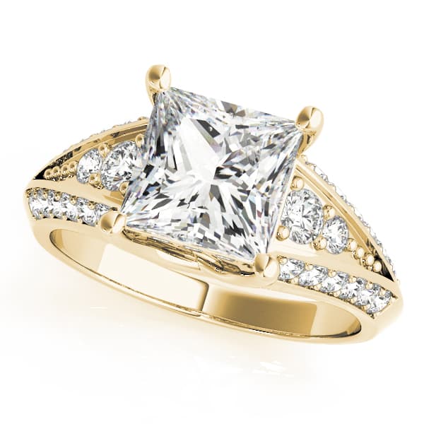 Multi-Row Engagement Ring, style 83535, Front view in yellow gold