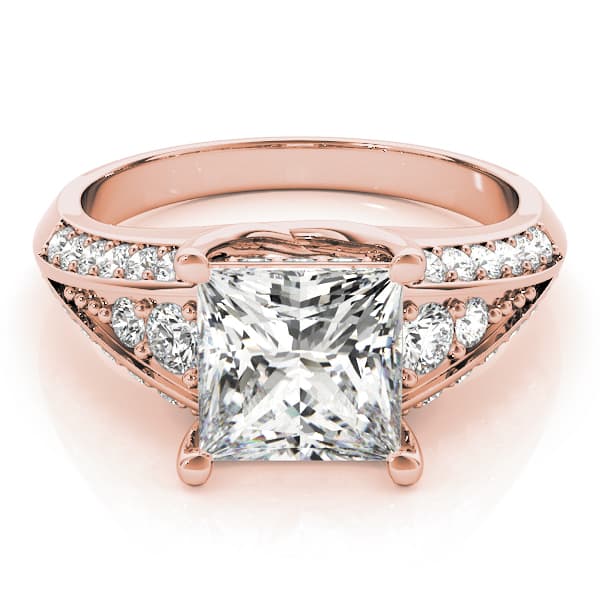 Multi-Row Engagement Ring, style 83535, On hand view in rose gold