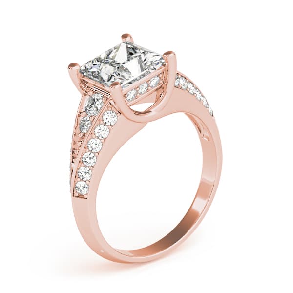 Multi-Row Engagement Ring, style 83535, Top view in rose gold