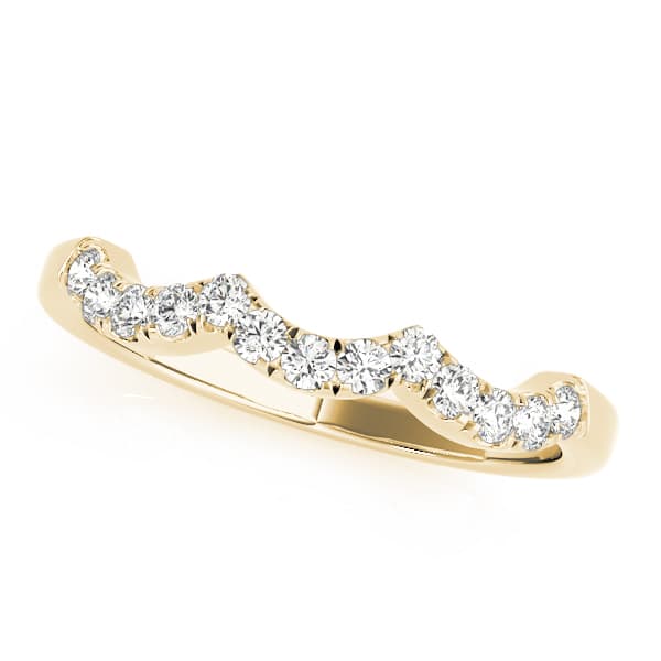 Curved Wedding Band (0.1 ct. tw.), Front view in yellow gold