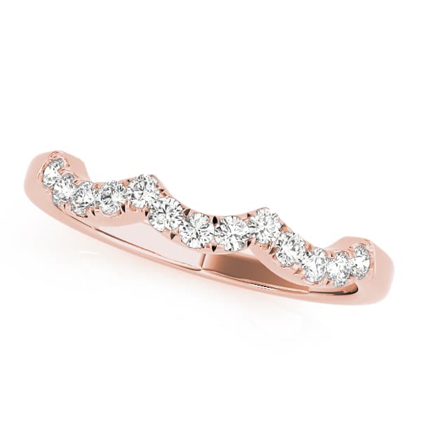 Curved Wedding Band (0.1 ct. tw.), Front view in rose gold