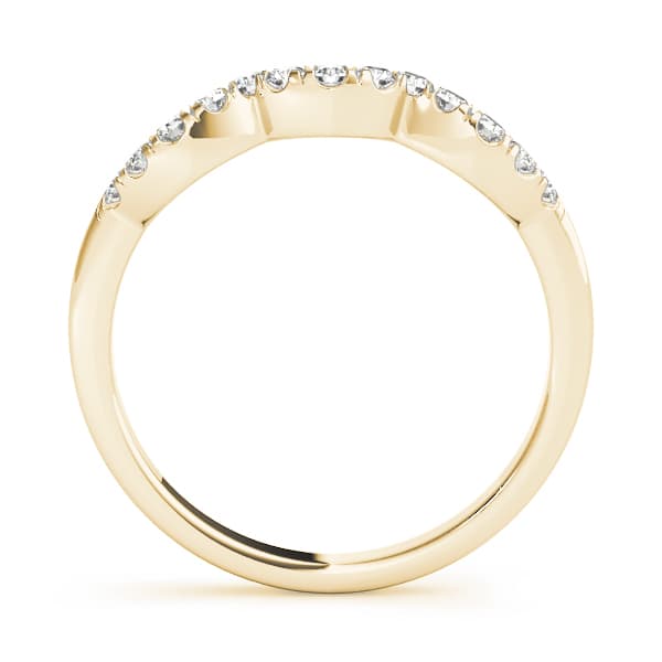 Curved Wedding Band (0.1 ct. tw.), Side view in yellow gold