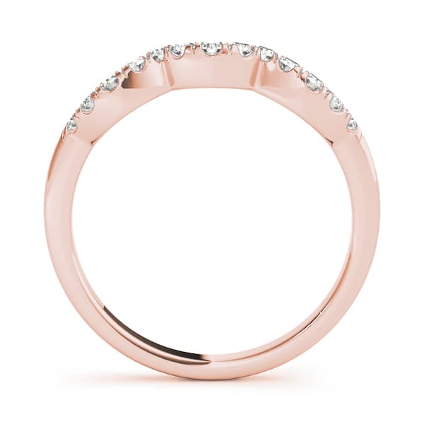 Curved Wedding Band (0.1 ct. tw.), Side view in rose gold
