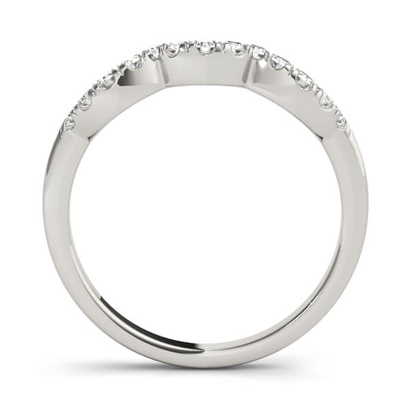 Curved Wedding Band (0.1 ct. tw.), Side view in white gold or platinum