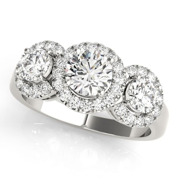 ENGAGEMENT RINGS 3 STONE ROUND — style 83540 in 10k White Gold