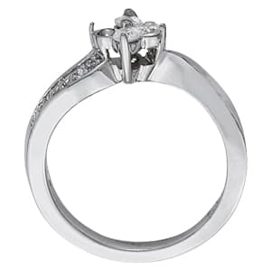 Cluster Fashion Ring (3/8 ct. tw.), Side view in white gold or platinum