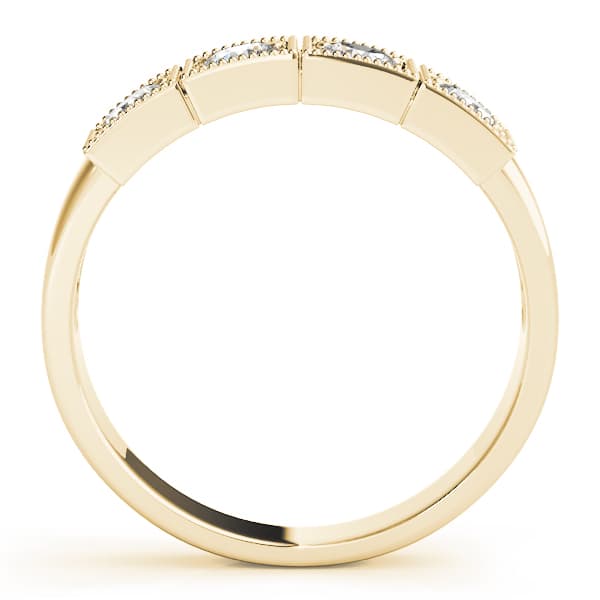 3 Stone Round Engagement Ring, style 83550, Side view in yellow gold