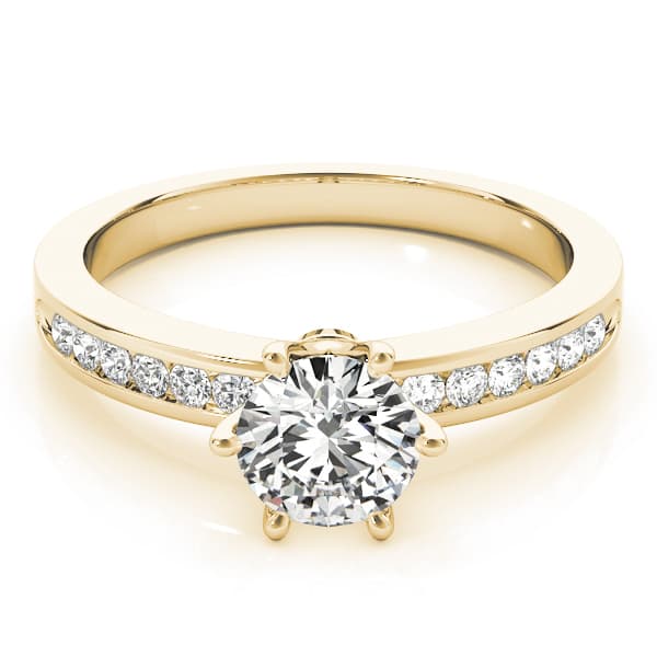 Channel Set Single Row Engagement Ring, style 83552, On hand view in yellow gold