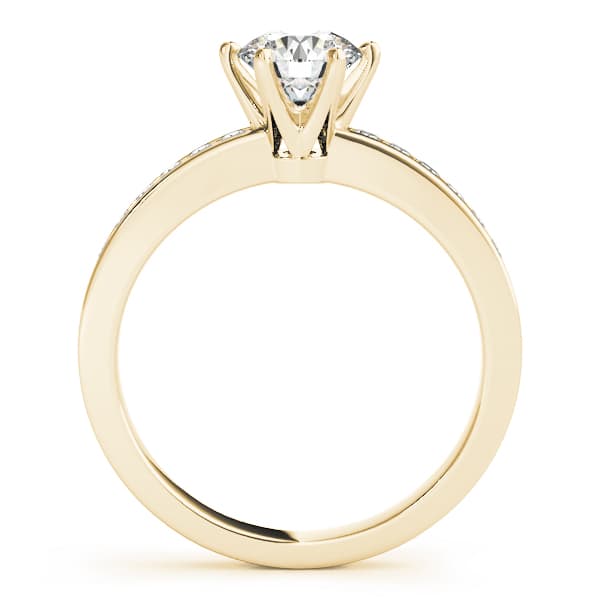 Channel Set Single Row Engagement Ring, style 83552, Side view in yellow gold