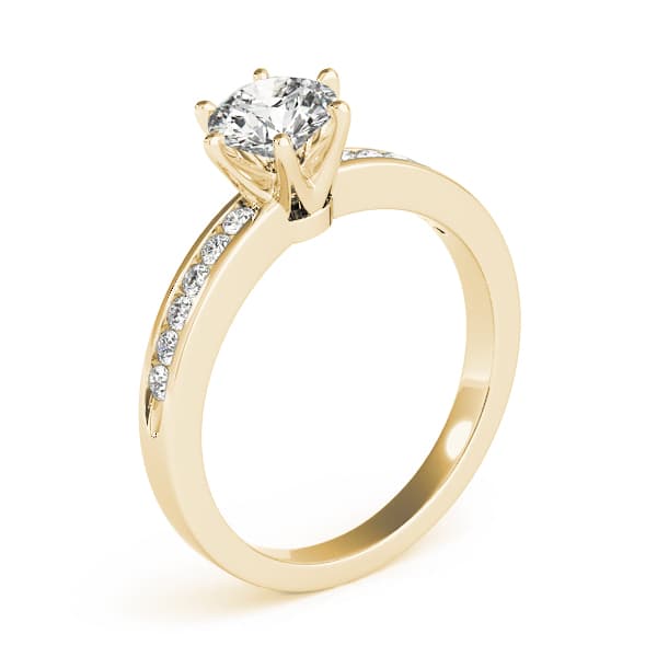 Channel Set Single Row Engagement Ring, style 83552, Top view in yellow gold