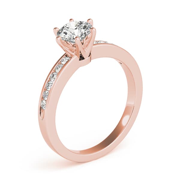 Channel Set Single Row Engagement Ring, style 83552, Top view in rose gold