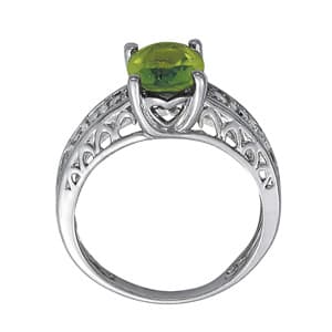 Oval Gemstone Ring (1/3 ct. tw.), Side view in white gold or platinum