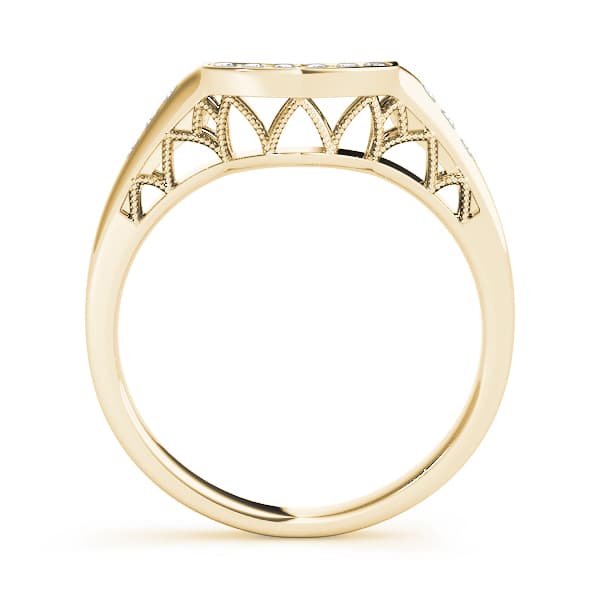 Curved Wedding Band (0.09 ct. tw.), Side view in yellow gold