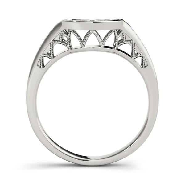 Curved Wedding Band (0.09 ct. tw.), Side view in white gold or platinum