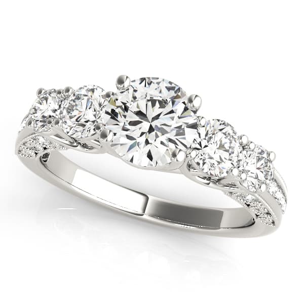 Single Row Prong Set Trellis Engagement Rings — style 83557 in 10k White Gold