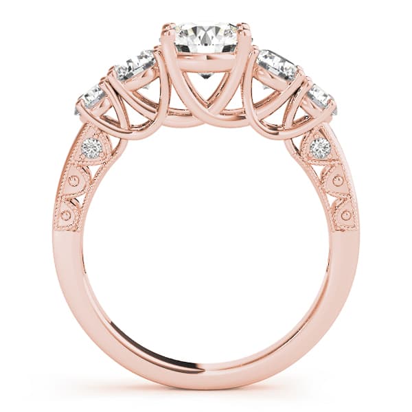 Single Row Prong Set Trellis Engagement Ring, style 83557, Side view in rose gold
