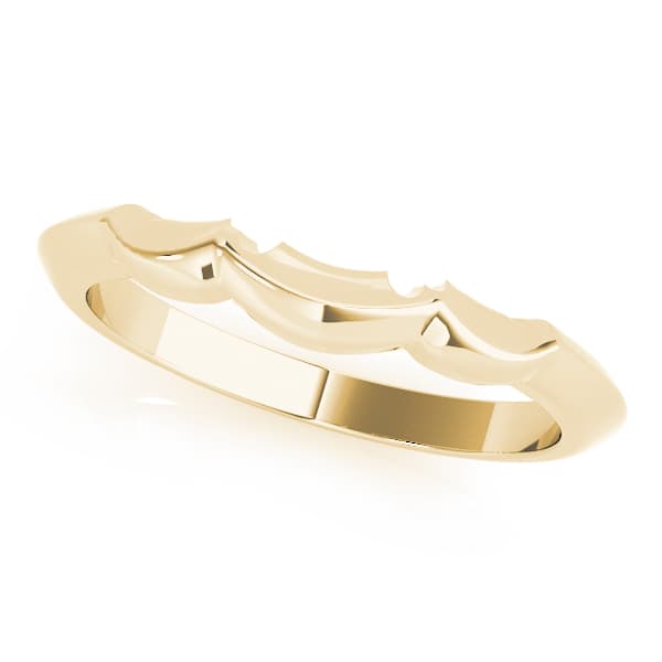 Curved Shadow Wedding Band, Front view in yellow gold
