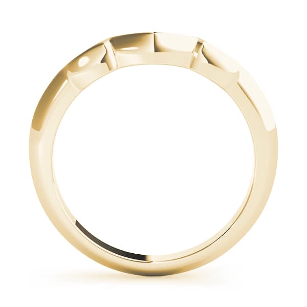 Curved Shadow Wedding Band, Side view in yellow gold