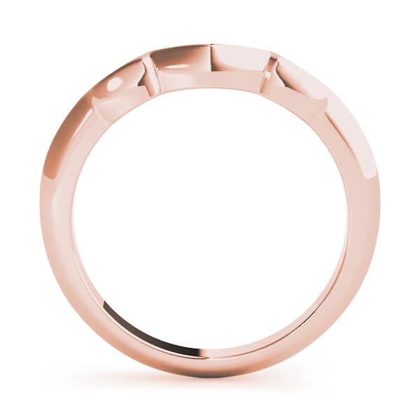 Curved Shadow Wedding Band, Side view in rose gold