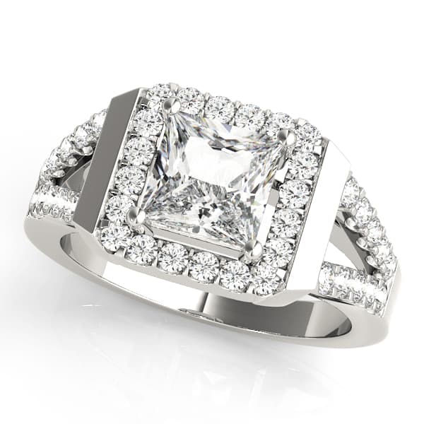 ENGAGEMENT RINGS HALO SQUARE & CUS — style 83566 in 10k White Gold