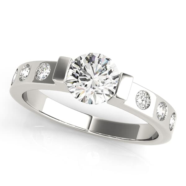 ENGAGEMENT RINGS SINGLE ROW PRONG — style 83592 in 10k White Gold