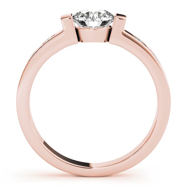 Single Row Prong Engagement Ring, style 83592, Side view in rose gold