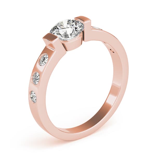 Single Row Prong Engagement Ring, style 83592, Top view in rose gold