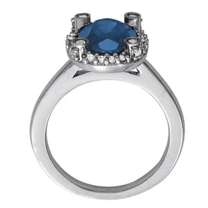 Oval Gemstone Ring (0.28 ct. tw.), Side view in white gold or platinum
