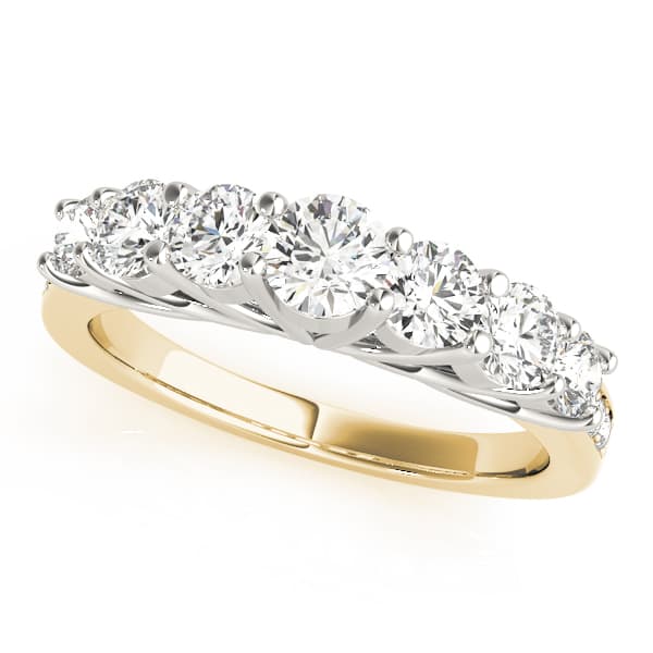 Prong Set Wedding Band (1.6 ct. tw.), Front view in yellow gold