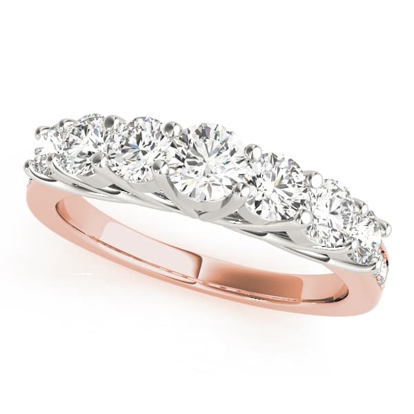 Prong Set Wedding Band (1 ct. tw.), Front view in rose gold