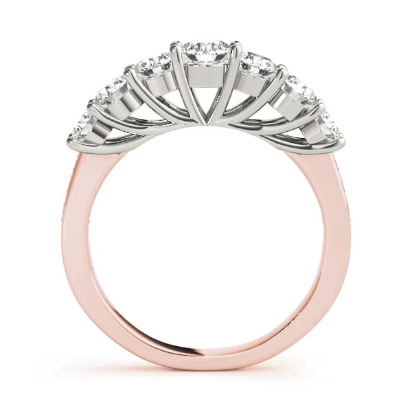 Prong Set Wedding Band (1 ct. tw.), Side view in rose gold