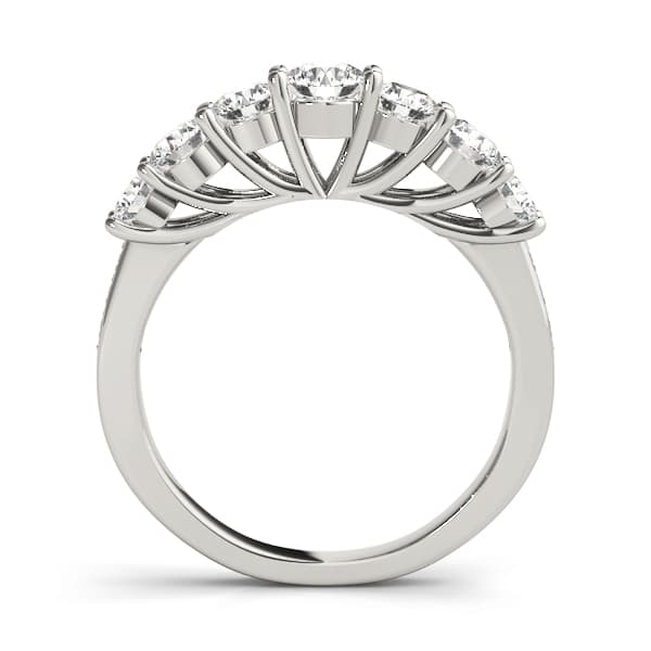 Prong Set Wedding Band (1 1/8 ct. tw.), Side view in white gold or platinum