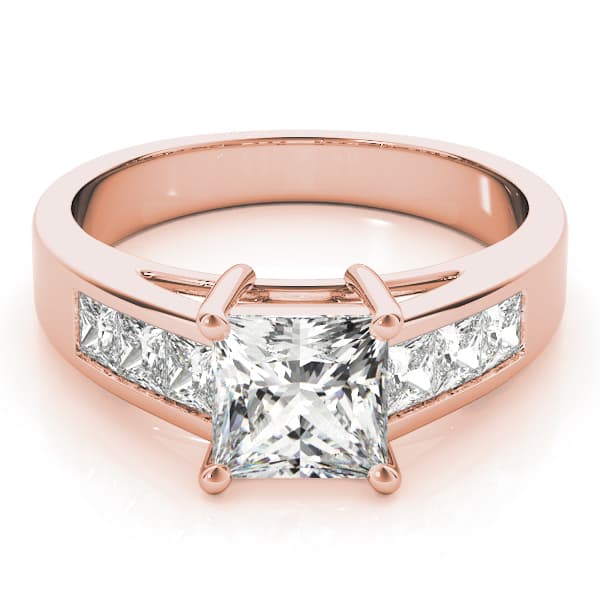 Fancy Shape Princ Engagement Ring, style 83606, On hand view in rose gold