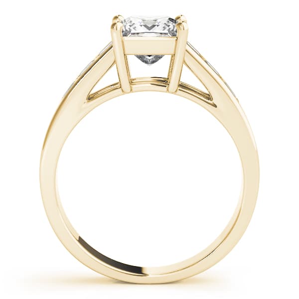 Fancy Shape Princ Engagement Ring, style 83606, Side view in yellow gold