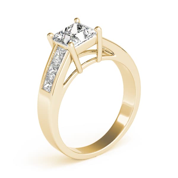 Fancy Shape Princ Engagement Ring, style 83606, Top view in yellow gold