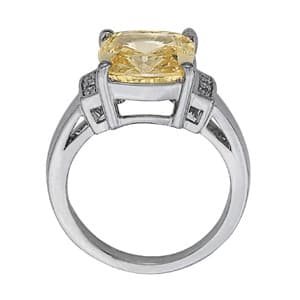 Princess & Cushion Gemstone Ring (0.06 ct. tw.), Side view in white gold or platinum