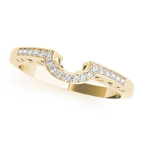 Curved Wedding Band (0.1 ct. tw.), Front view in yellow gold