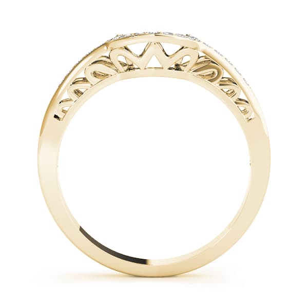 Curved Wedding Band (0.1 ct. tw.), Side view in yellow gold