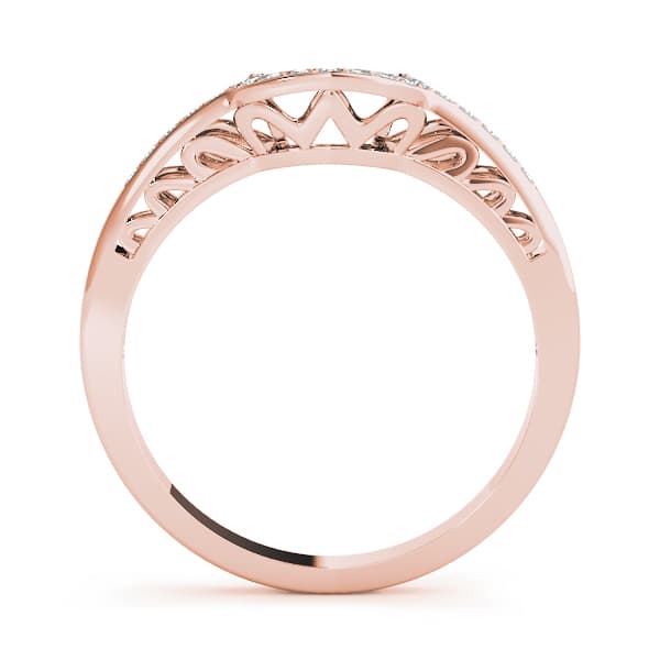Curved Wedding Band (0.1 ct. tw.), Side view in rose gold