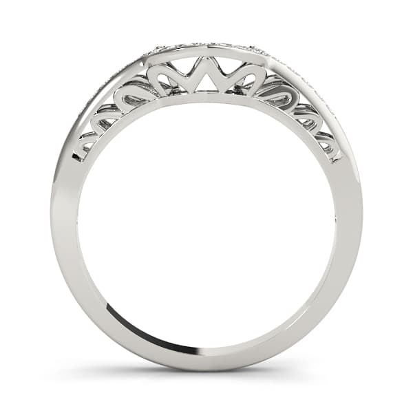 Curved Wedding Band (0.1 ct. tw.), Side view in white gold or platinum