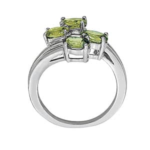 Oval Gemstone Ring (1.52 ct. tw.), Side view in white gold or platinum