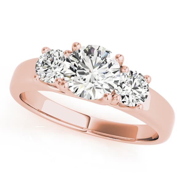 3-Stone Trellis Engagement Ring, style 83617, Front view in rose gold