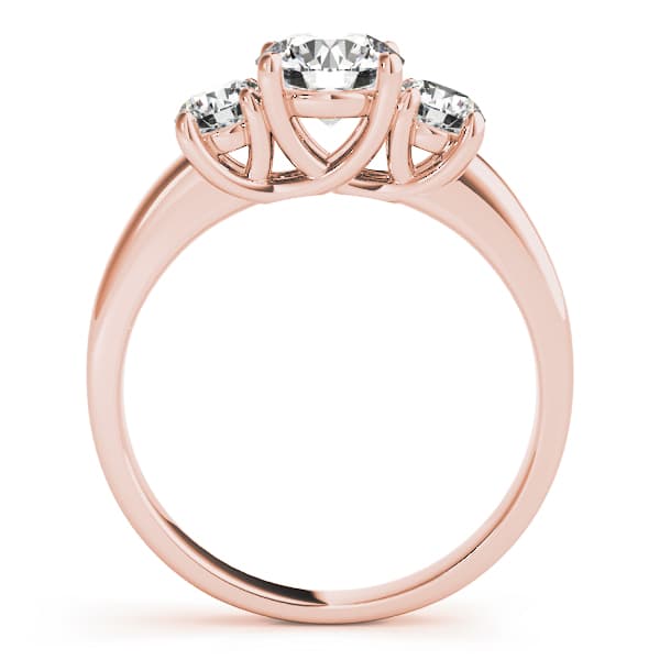3-Stone Trellis Engagement Ring, style 83617, Side view in rose gold