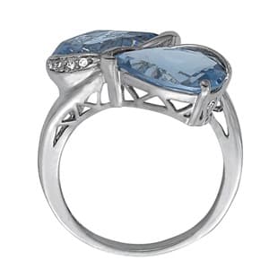 Pear Gemstone Ring (0.04 ct. tw.), Side view in white gold or platinum