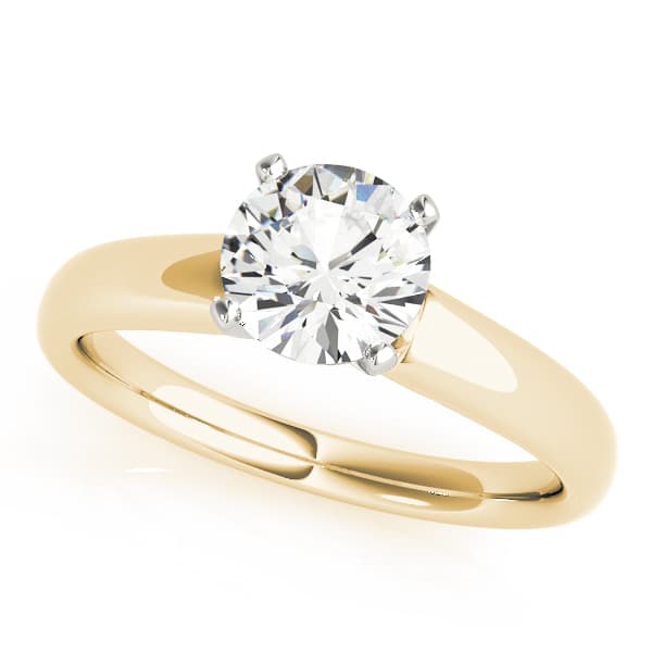Solitaire Engagement Ring, style 83625, Front view in yellow gold