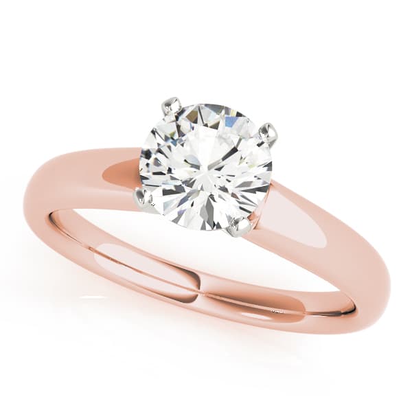 Solitaire Engagement Ring, style 83625, Front view in rose gold