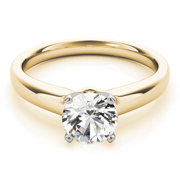 Solitaire Engagement Ring, style 83625, On hand view in yellow gold