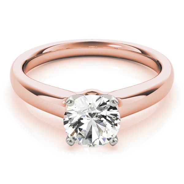 Solitaire Engagement Ring, style 83625, On hand view in rose gold