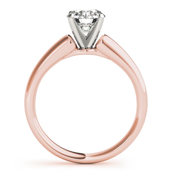 Solitaire Engagement Ring, style 83625, Side view in rose gold